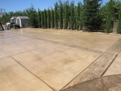 picture of backyard concrete project, rocklin, ca