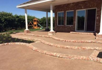 image of backyard concrete, stone, brick patio design, Carmichael, ca